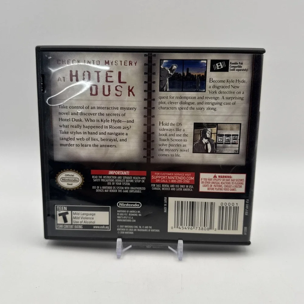 Hotel Dusk Room 215 (Nintendo DS, 2007) NO GAME - Original Case & Manual Only